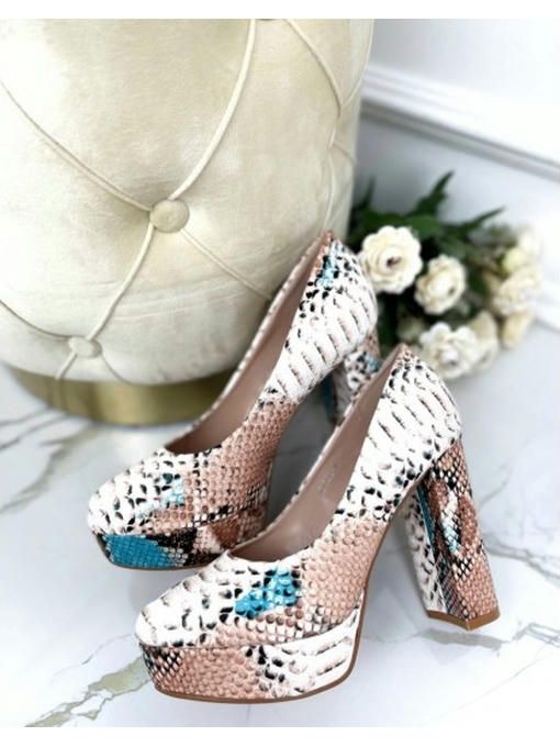 Туфли питон на широком каблуке — изображение 3