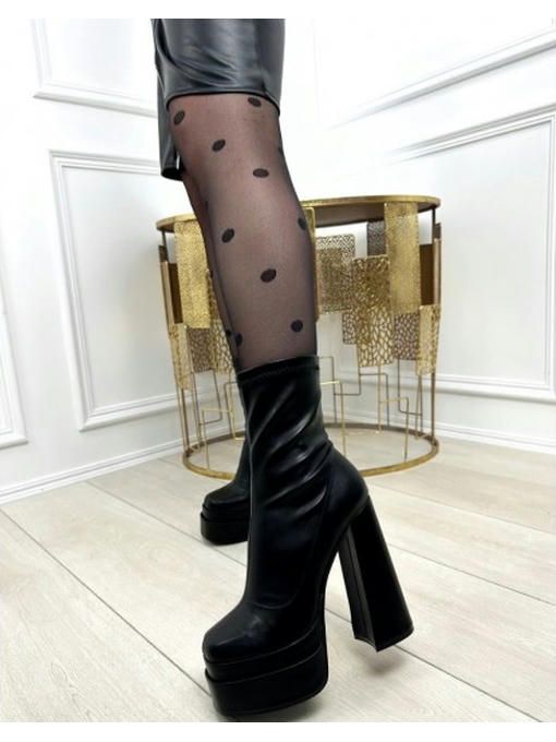 Ботильоны на высоком каблуке с квадраным носком — изображение 3