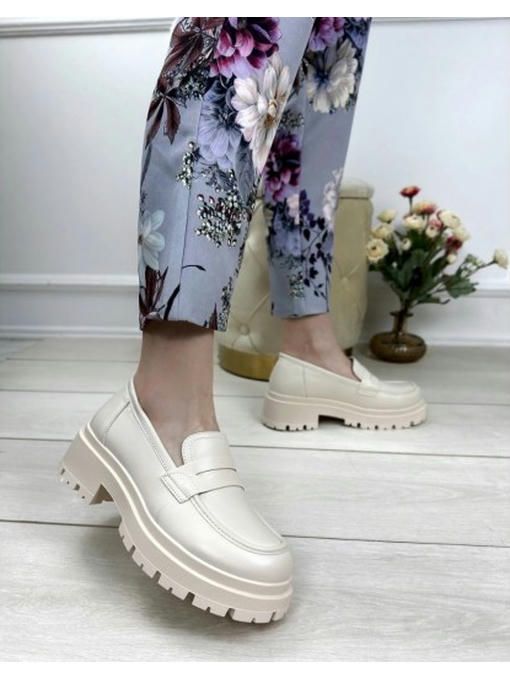 Туфли лоферы на тракторной подошве