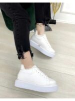 Кроссовки на высокой платформе c мехом