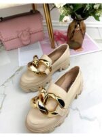 Туфли лоферы на тракторной подошве с крупной цепью