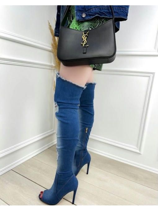 Джинсовые сапоги-ботфорты — изображение 6