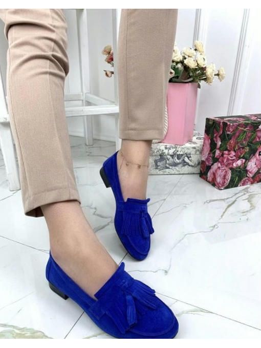 Туфли лоферы с кисточками замшевые — изображение 5