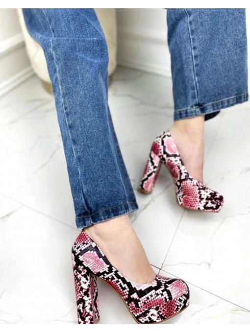 Туфли питон на широком каблуке — изображение 4