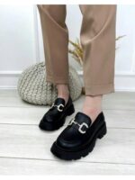 Туфли лоферы на тракторной подошве