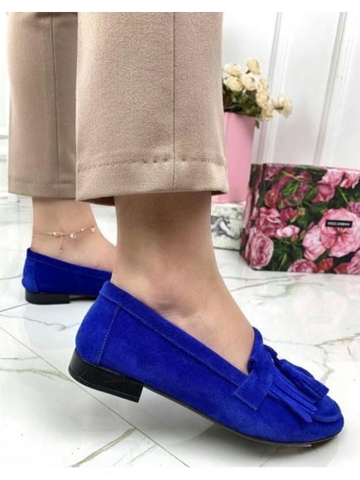 Туфли лоферы с кисточками замшевые — изображение 3