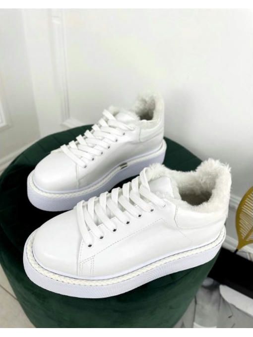 Кроссовки на высокой платформе c мехом — изображение 3