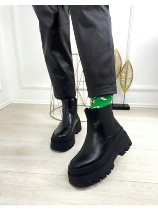 Ботинки челси зимние на тракторной подошве