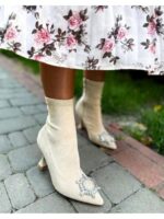 Ботильоны стрейчевые с украшнием на носке