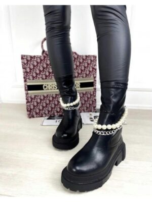 Ботинки демисезон украшение жемчуг