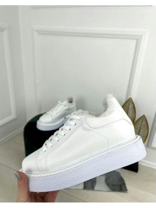 Кроссовки на высокой платформе c мехом — изображение 2