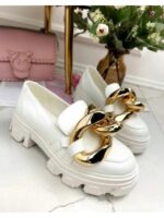 Туфли лоферы на тракторной подошве с крупной цепью