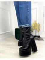 Ботильоны на высоком каблуке с квадраным носком