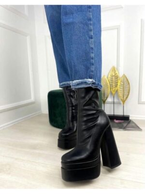 Ботильоны на высоком каблуке с квадраным носком