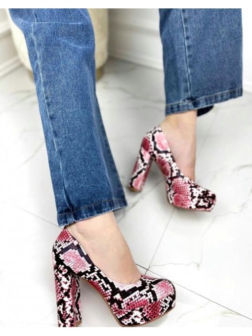 Туфли питон на широком каблуке — изображение 3