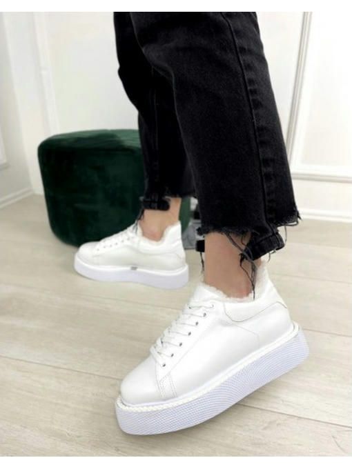 Кроссовки на высокой платформе c мехом — изображение 6