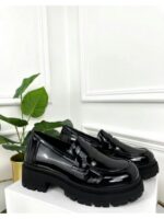 Туфли лоферы на тракторной подошве