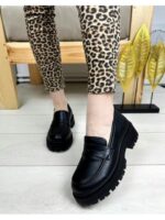 Туфли лоферы на тракторной подошве