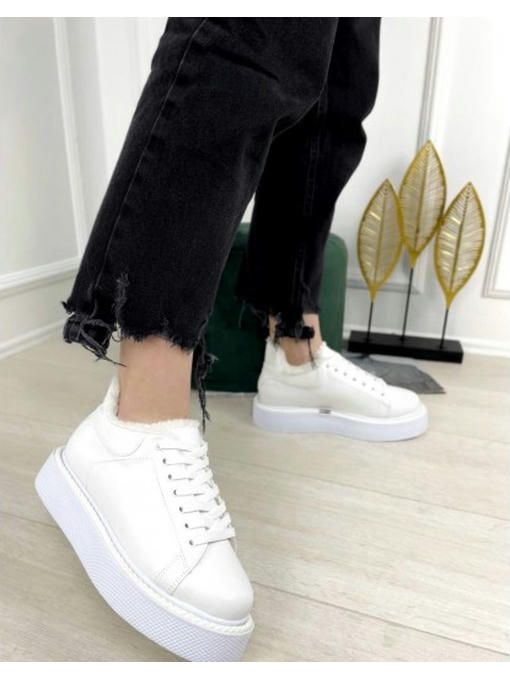 Кроссовки на высокой платформе c мехом — изображение 9