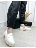 Туфли лоферы на тракторной подошве