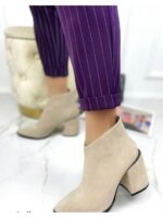 Ботильоны на широком каблуке,сзади с молнией