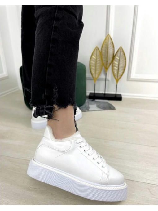 Кроссовки на высокой платформе c мехом — изображение 7