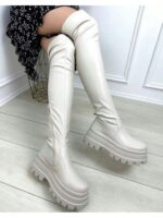 Демисезонные ботфорты чулки на высокой тракторной подошве