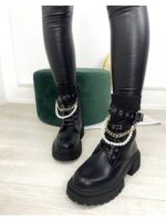 Ботинки демисезон украшение жемчуг