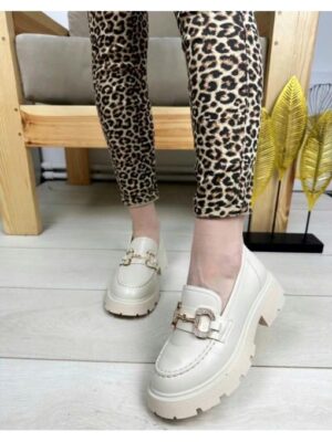 Туфли лоферы на тракторной подошве