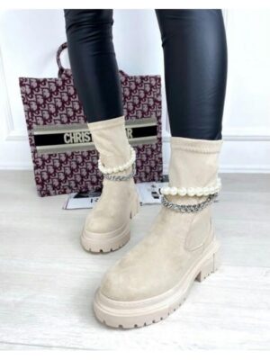 Ботинки демисезон украшение жемчуг