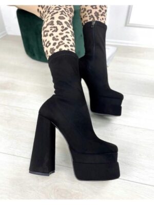 Ботильоны на высоком каблуке с квадратным носом