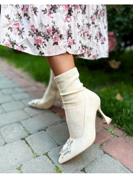 Ботильоны стрейчевые с украшнием на носке — изображение 4