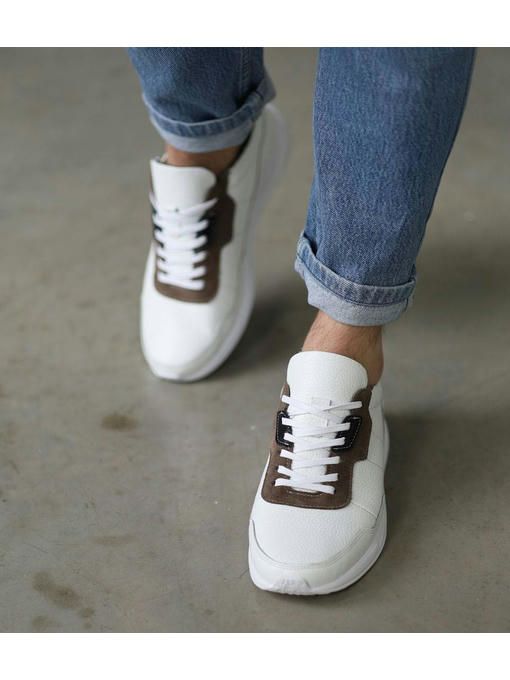 Кроссовки Белые коричневые — изображение 3