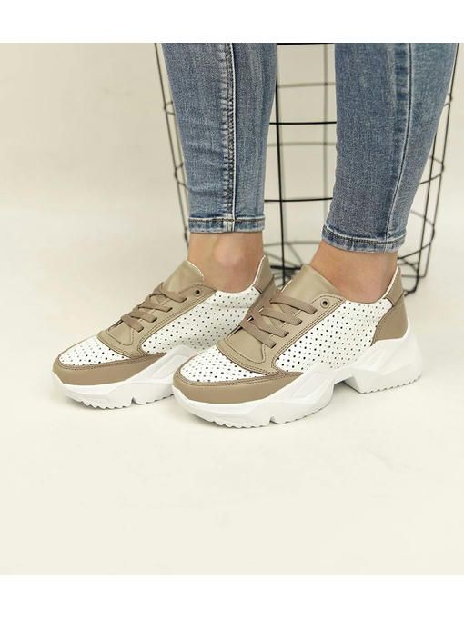 Кроссовки Белые бежевые — изображение 2