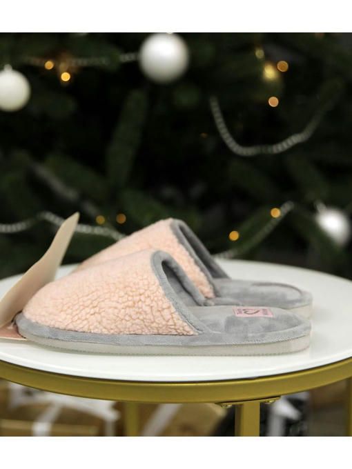 Домашние тапочки Розовые серые — изображение 2