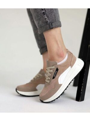 Кроссовки Бежевые белые