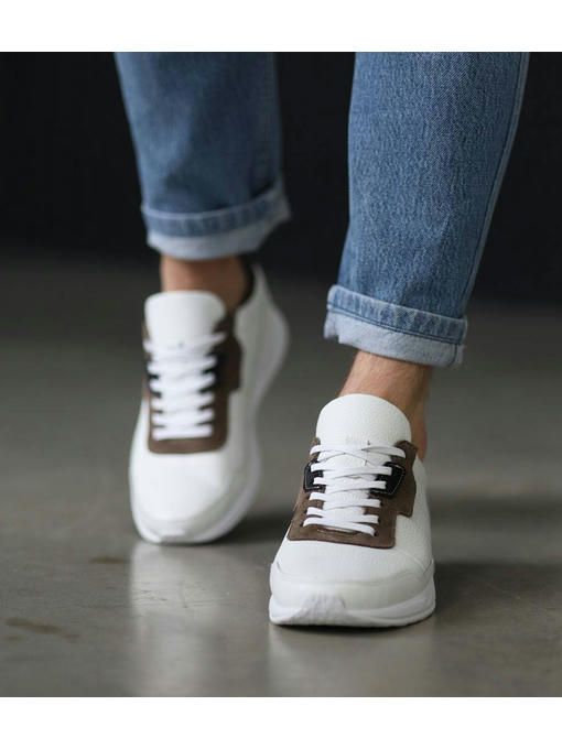 Кроссовки Белые коричневые — изображение 8