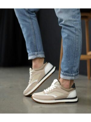 Кроссовки Бежевые белые