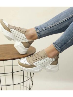 Кроссовки Белые бежевые