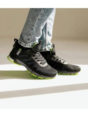 Кроссовки Черные зеленые