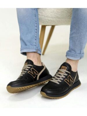 Кроссовки Черные бежевые