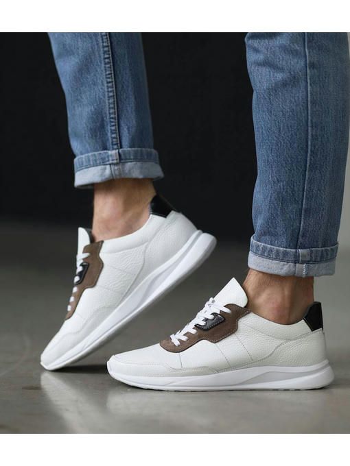 Кроссовки Белые коричневые