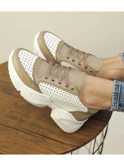 Кроссовки Белые бежевые — изображение 3