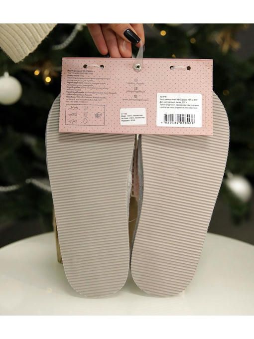 Домашние тапочки Розовые серые — изображение 4