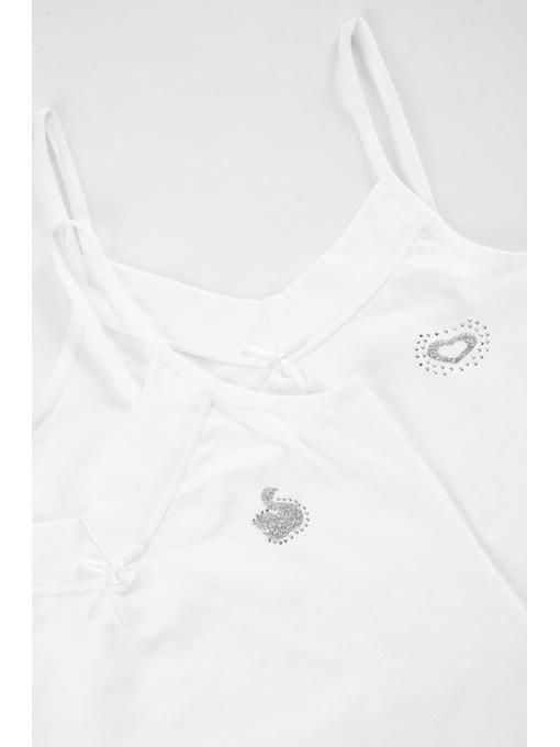 Майка на бретелях с аппликацией из страз для девочки Baykar — изображение 2