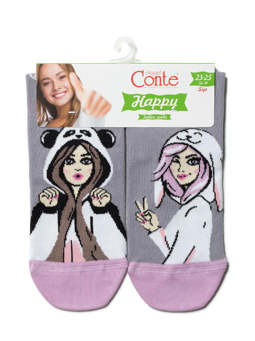 Хлопковые носки HAPPY c рисунками Conte Elegant — изображение 3