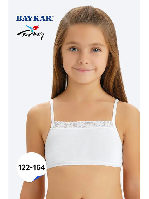 Хлопковая майка-топ для девочки с эластаном Baykar
