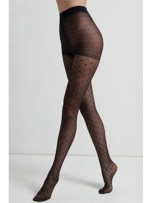 Женские фантазийные колготки с имитацией сетки в горошек 20 ден Conte Elegant