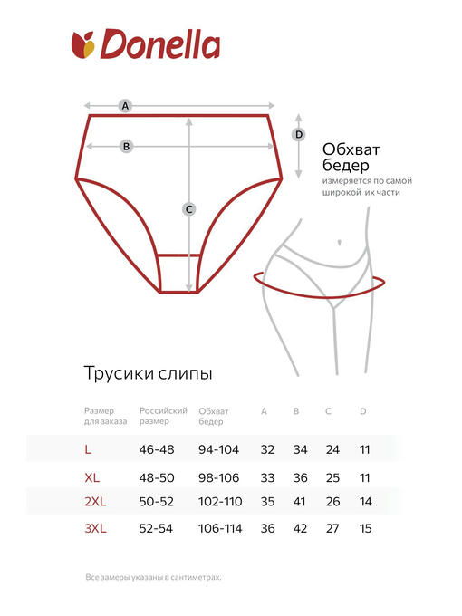 Женские трусы-слипы с высокой посадкой 5 шт. Donella — изображение 2