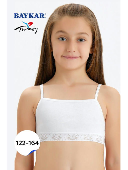 Хлопковая майка-топ для девочки с эластаном Baykar